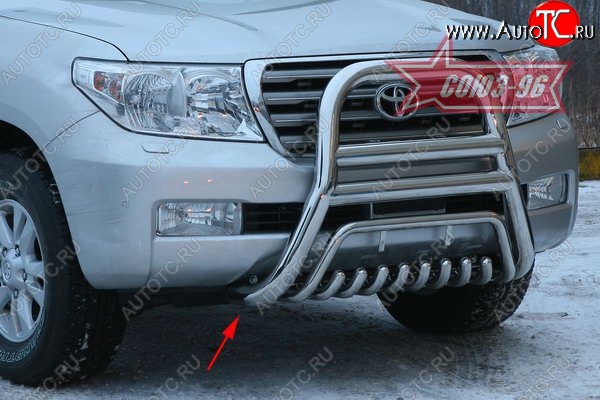 51 668 р. Защита переднего бампера Souz-96 (d76)  Toyota Land Cruiser  200 (2007-2012) дорестайлинг  с доставкой в г. Воронеж