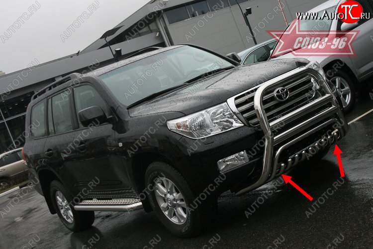 24 299 р. Защита переднего бампера нижняя Souz-96  Toyota Land Cruiser  200 (2007-2012) дорестайлинг  с доставкой в г. Воронеж