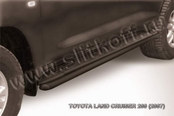 9 649 р. Защита штатного порога d42 Slitkoff  Toyota Land Cruiser  200 (2007-2012) дорестайлинг (Цвет: серебристый)  с доставкой в г. Воронеж. Увеличить фотографию 1