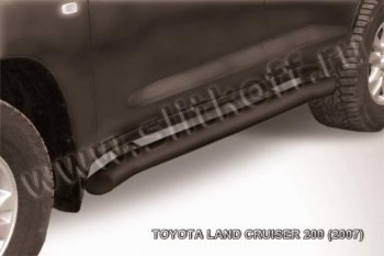 13 199 р. Защита порогов Slitkoff Toyota Land Cruiser 200 дорестайлинг (2007-2012) (Цвет: серебристый)  с доставкой в г. Воронеж. Увеличить фотографию 1