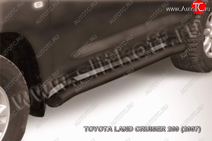 13 199 р. Защита порогов Slitkoff Toyota Land Cruiser 200 дорестайлинг (2007-2012) (Цвет: серебристый)  с доставкой в г. Воронеж