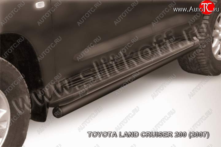 11 999 р. Защита штатного порога d57  Toyota Land Cruiser  200 (2007-2012) дорестайлинг (Цвет: серебристый)  с доставкой в г. Воронеж