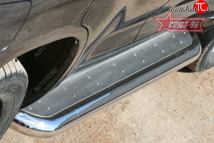 42 749 р. Защита порогов с листом Souz-96 (d60) v1. Toyota Land Cruiser 200 дорестайлинг (2007-2012)  с доставкой в г. Воронеж