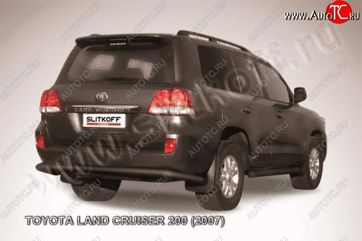 12 949 р. Защита задняя Slitkoff  Toyota Land Cruiser  200 (2007-2012) дорестайлинг (Цвет: серебристый)  с доставкой в г. Воронеж