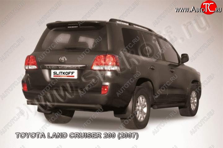 9 999 р. Защита задняя Slitkoff  Toyota Land Cruiser  200 (2007-2012) дорестайлинг (Цвет: серебристый)  с доставкой в г. Воронеж