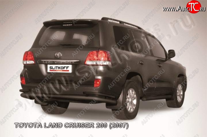 13 949 р. Защита задняя Slitkoff  Toyota Land Cruiser  200 (2007-2012) дорестайлинг (Цвет: серебристый)  с доставкой в г. Воронеж
