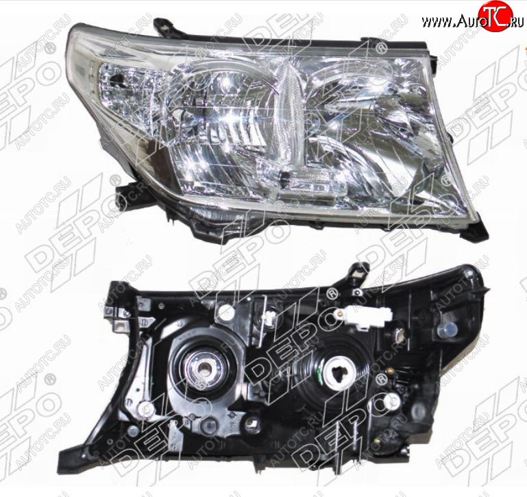 9 299 р. Правая фара (не ксенон, под электрокорректор, Евросвет) DEPO Toyota Land Cruiser 200 дорестайлинг (2007-2012)  с доставкой в г. Воронеж