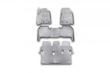 Комплект 3D ковриков салона Element (полиуретан) Toyota Land Cruiser 200 дорестайлинг (2007-2012) (Серые)