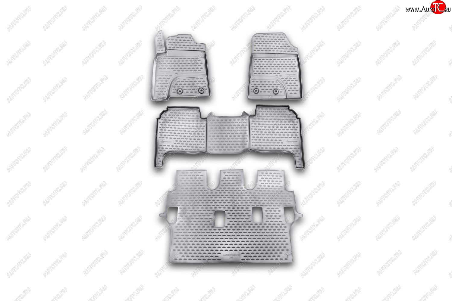 3 599 р. Комплект ковриков салона Element (полиуретан)  Toyota Land Cruiser  200 (2007-2012) дорестайлинг (серые)  с доставкой в г. Воронеж
