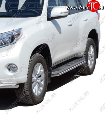 23 499 р. Защита порогов ТехноСфера (Техно Сфера) (нержавейка, 40 mm)  Toyota Land Cruiser Prado  J150 (2009-2017) дорестайлинг, 1-ый рестайлинг  с доставкой в г. Воронеж