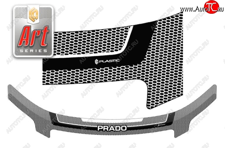 2 399 р. Дефлектор капота CA-Plastiс  Toyota Land Cruiser Prado  J150 (2009-2013) дорестайлинг (Серия Art белая)  с доставкой в г. Воронеж