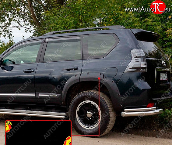 6 999 р. Расширитель арки RA (вылет 30 мм, задний левый)  Toyota Land Cruiser Prado  J150 (2009-2013) дорестайлинг (Поверхность шагрень)  с доставкой в г. Воронеж