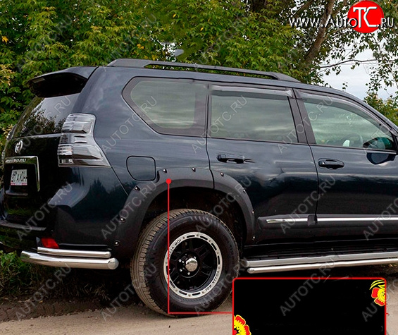 6 999 р. Расширитель арки RA (вылет 30 мм, задний правый) Toyota Land Cruiser Prado J150 дорестайлинг (2009-2013) (Поверхность шагрень)  с доставкой в г. Воронеж