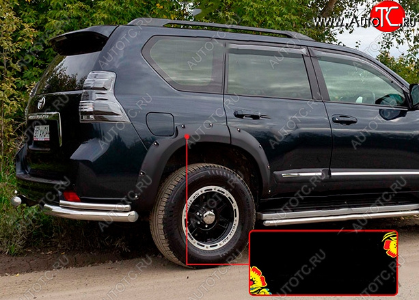 6 999 р. Расширитель арки RA (вылет 30 мм, задний правый)  Toyota Land Cruiser Prado  J150 (2009-2013) дорестайлинг (Поверхность глянец под покраску, Неокрашенный)  с доставкой в г. Воронеж