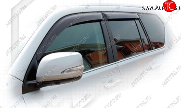 2 159 р. Дефлектора окон CA-Plastic  Toyota Land Cruiser Prado  J150 (2009-2013) дорестайлинг (Classic полупрозрачный, Без хром.молдинга, Крепление только на скотч)  с доставкой в г. Воронеж