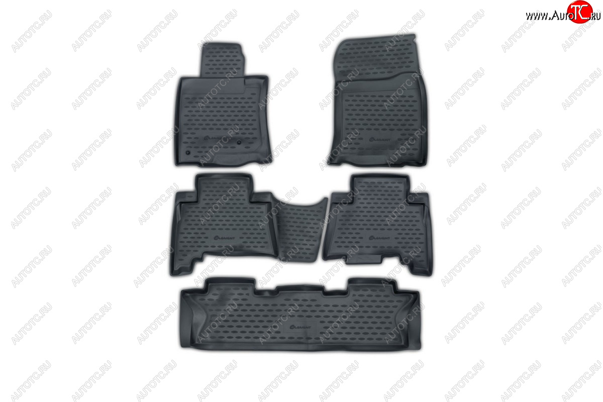 9 949 р. Комплект ковриков салона 7 мест Element (полиуретан)  Toyota Land Cruiser Prado  J150 (2009-2013) дорестайлинг (Серые)  с доставкой в г. Воронеж