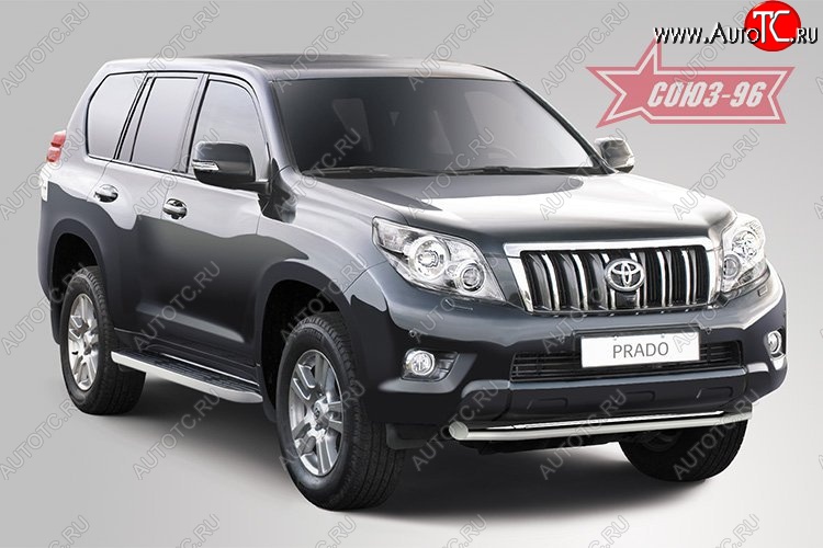 19 259 р. Защита переднего бампера одинарная Souz-96 (d76) Toyota Land Cruiser Prado J150 дорестайлинг (2009-2013)  с доставкой в г. Воронеж