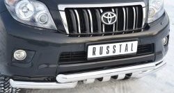 29 899 р. Защита переднего бампера (2 трубы Ø76 мм с зубами, нержавейка) SLITKOFF  Toyota Land Cruiser Prado  J150 (2009-2013) дорестайлинг  с доставкой в г. Воронеж. Увеличить фотографию 2