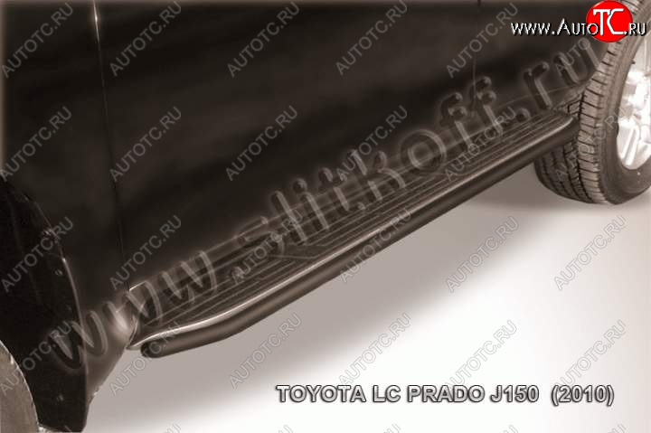 9 349 р. Защита штатного порога d42 Slitkoff  Toyota Land Cruiser Prado  J150 (2009-2013) дорестайлинг (Цвет: серебристый)  с доставкой в г. Воронеж