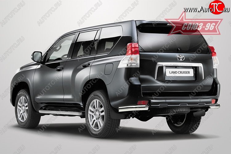 18 647 р. Защита заднего бампера из боковых уголков (d76) Souz-96 Toyota Land Cruiser Prado J150 дорестайлинг (2009-2013)  с доставкой в г. Воронеж