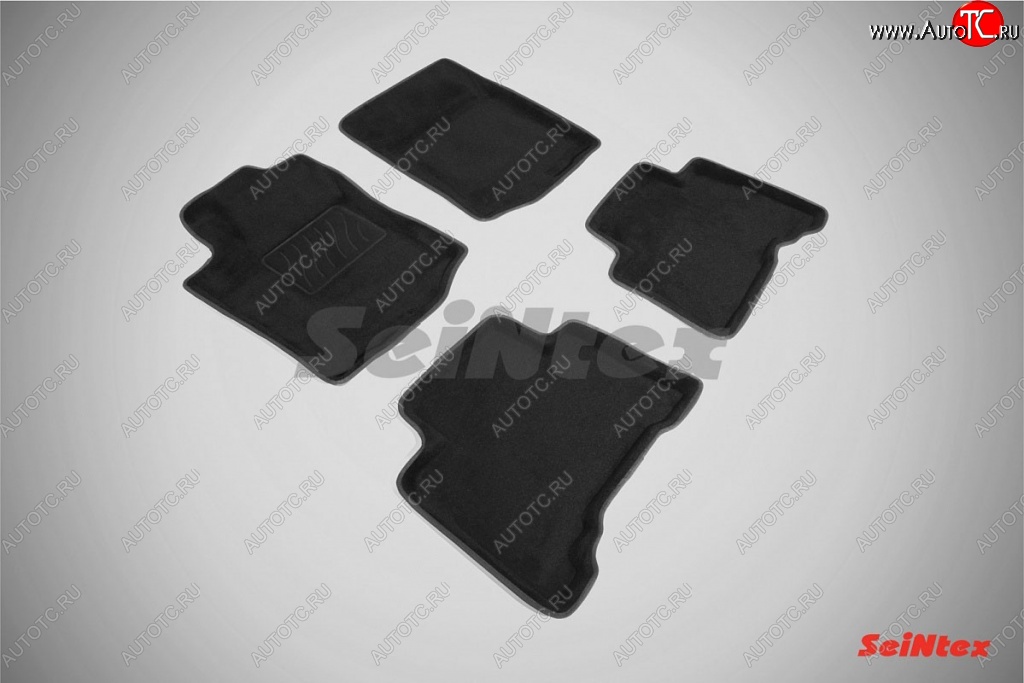 5 899 р. Износостойкие коврики в салон SeiNtex Premium 3D 4 шт. (ворсовые, черные)  Toyota Land Cruiser Prado  J150 (2009-2013) дорестайлинг  с доставкой в г. Воронеж