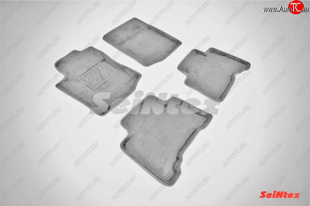 7 999 р. Износостойкие коврики в салон SeiNtex Premium 3D 4 шт. (ворсовые, серые)  Toyota Land Cruiser Prado  J150 (2009-2013) дорестайлинг  с доставкой в г. Воронеж