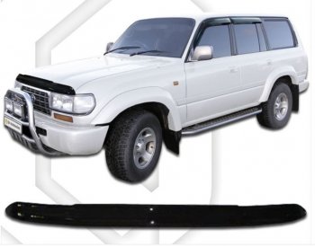 1 899 р. Дефлектор капота CA-Plastic Toyota Land Cruiser 80 (1989-1997) (серия Classic черный, Без надписи)  с доставкой в г. Воронеж. Увеличить фотографию 2