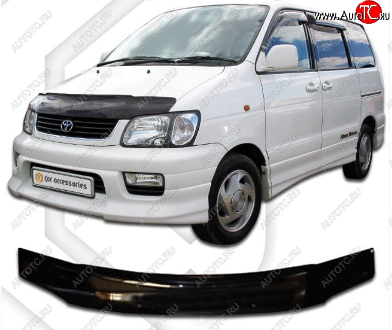 1 899 р. Дефлектор капота (R40G, R50G) CA-Plastiс Toyota LiteAce Noah (1996-2001) (Classic черный, Без надписи)  с доставкой в г. Воронеж