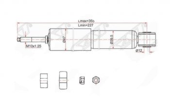 1 589 р. Амортизатор передний SAT  Toyota LiteAce  Noah (1996-2001)  с доставкой в г. Воронеж. Увеличить фотографию 1