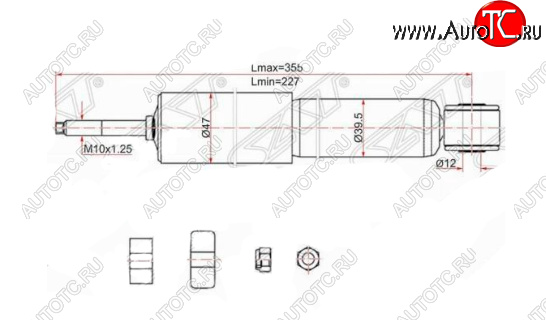 1 599 р. Амортизатор передний SAT  Toyota LiteAce  Noah (1996-2001)  с доставкой в г. Воронеж