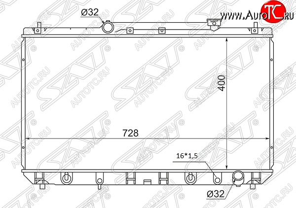 5 699 р. Радиатор двигателя SAT (пластинчатый, 2.2, МКПП/АКПП) Toyota Mark 2 Qualis седан (1997-2002) с доставкой в г. Воронеж Увеличить фотографию 1 5 699 р. Радиатор двигателя SAT (пластинчатый, 2.2, МКПП/АКПП) Toyota Mark 2 Qualis седан (1997-2002) с доставкой в г. Воронеж