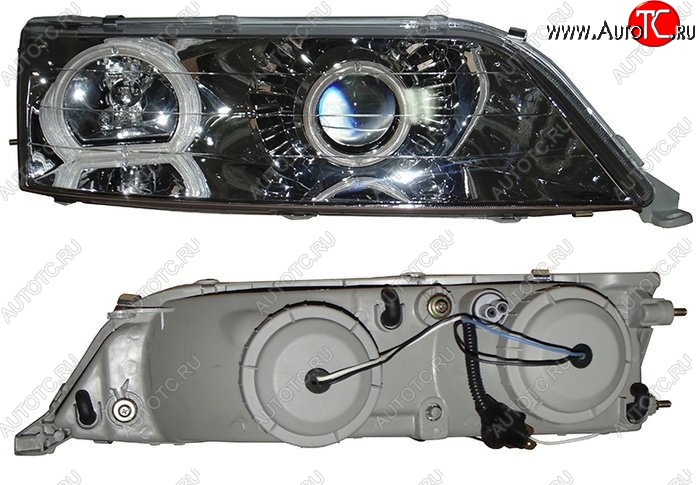 2 599 р. Правая фара SAT (диод/линза) Toyota Mark 2 X100 седан (1996-2000)  с доставкой в г. Воронеж