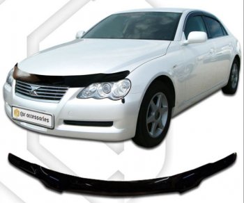 2 079 р. Дефлектор капота CA-Plastiс Toyota Mark X X120 (2004-2009) (серия Classic черный, Без надписи)  с доставкой в г. Воронеж. Увеличить фотографию 2