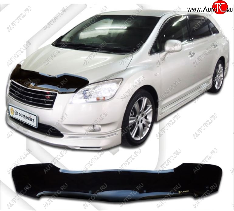 2 159 р. Дефлектор капота CA-Plastiс  Toyota Mark X ZIO  NA10 (2007-2011) дорестайлинг (Classic черный, Без надписи)  с доставкой в г. Воронеж
