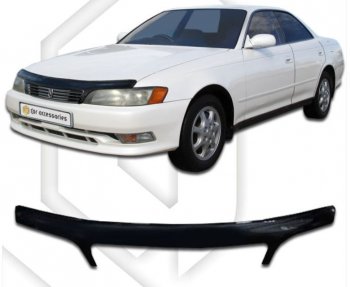 2 159 р. Дефлектор капота CA-Plastic Toyota Mark 2 X90 седан (1992-1996) (серия Classic черный, Без надписи)  с доставкой в г. Воронеж. Увеличить фотографию 2