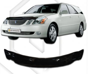 2 079 р. Дефлектор капота CA-Plastiс  Toyota Mark 2  Blit (2002-2007) универсал (серия Classic черный, Без надписи)  с доставкой в г. Воронеж. Увеличить фотографию 2