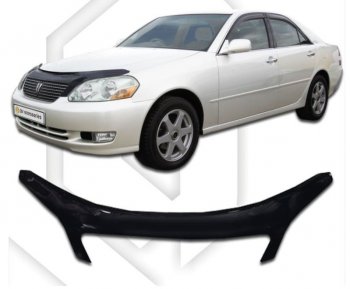 2 599 р. Дефлектор капота CA-Plastiс exclusive Toyota Mark 2 X110 седан дорестайлинг (2000-2002) (серия Classic черный, Без надписи)  с доставкой в г. Воронеж. Увеличить фотографию 2