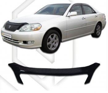 2 079 р. Дефлектор капота CA-Plastiс Toyota Mark 2 X110 седан дорестайлинг (2000-2002) (серия Classic черный, Без надписи)  с доставкой в г. Воронеж. Увеличить фотографию 2