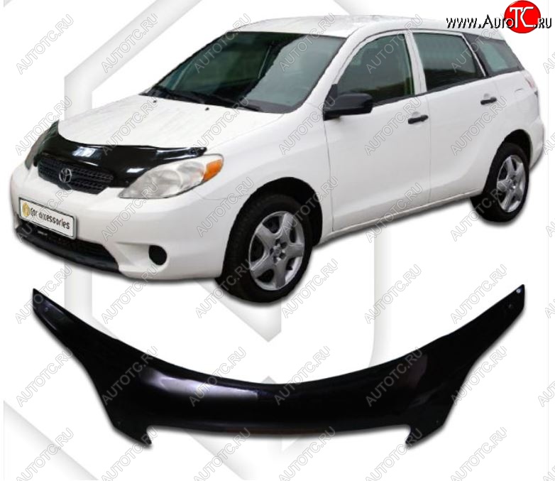 2 599 р. Дефлектор капота CA-Plastiс Toyota Matrix E130 (2003-2008) (Classic черный, Без надписи)  с доставкой в г. Воронеж