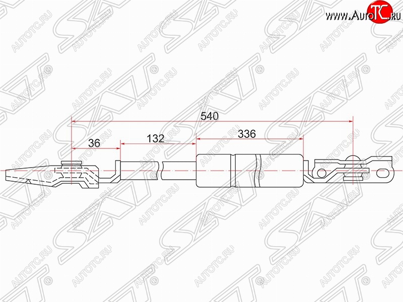 1 199 р. Правый газовый упор крышки багажника SAT Toyota Nadia XN10 дорестайлинг (1998-2001)  с доставкой в г. Воронеж