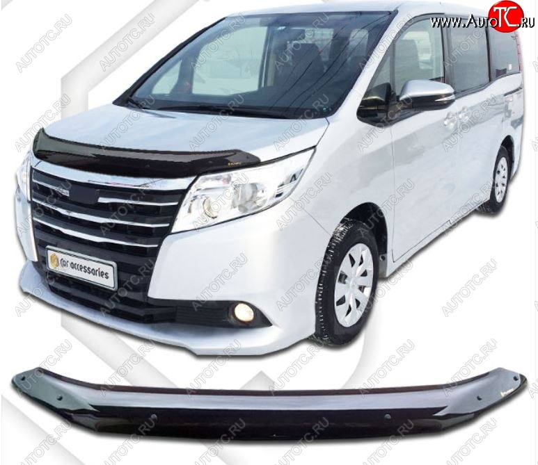 1 999 р. Дефлектор капота CA-Plastiс  Toyota Noah  3 (2014-2017) дорестайлинг (Classic черный, Без надписи)  с доставкой в г. Воронеж