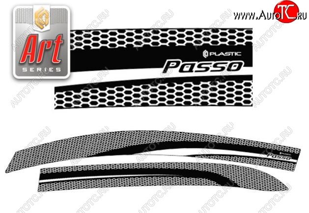 2 199 р. Дефлектора окон CA-Plastiс  Toyota Passo  2 (2010-2016) (Серия Art белая)  с доставкой в г. Воронеж