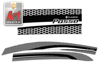 Дефлектора окон CA-Plastiс Toyota Passo  2 (2010-2016) (Серия Art графит)