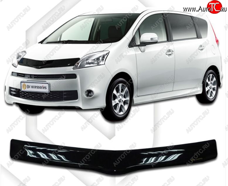 1 899 р. Дефлектор капота CA-Plastiс Toyota Passo Sette MPV (2008-2012) (Classic черный, Без надписи)  с доставкой в г. Воронеж