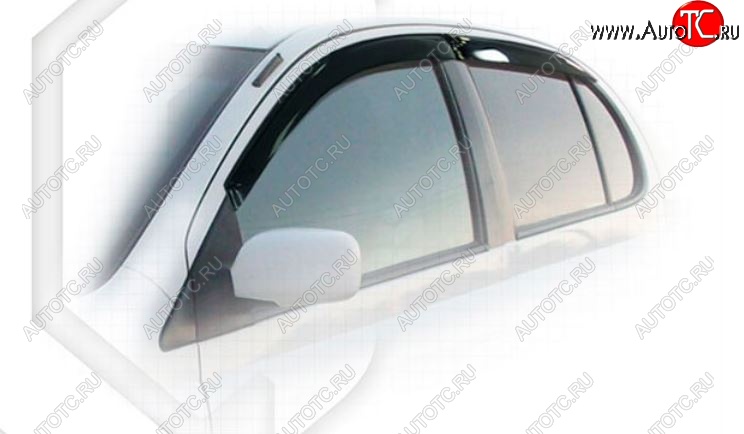 1 999 р. Дефлектора окон CA-Plastiс  Toyota Platz  рестайлинг (2002-2005) (Classic полупрозрачный, Без хром.молдинга)  с доставкой в г. Воронеж