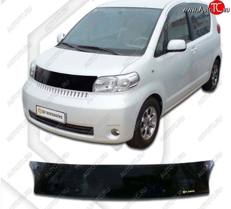 1 899 р. Дефлектор капота CA-Plastiс  Toyota Porte  1 (2004-2012) (Classic черный, Без надписи)  с доставкой в г. Воронеж