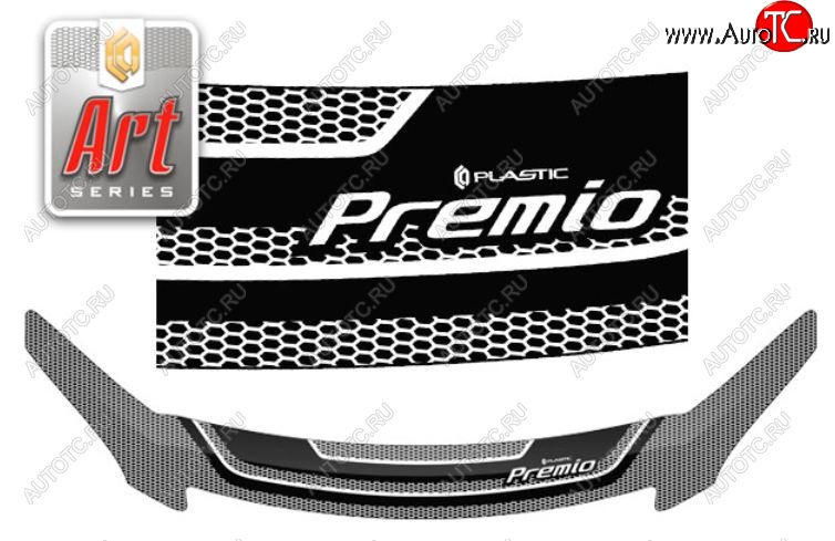 2 299 р. Дефлектор капота CA-Plastiс  Toyota Premio  T240 (2001-2007) дорестайлинг, рестайлинг (Серия Art серебро)  с доставкой в г. Воронеж