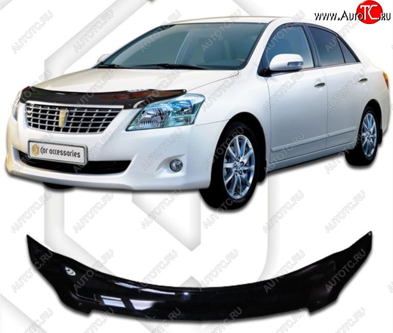1 999 р. Дефлектор капота CA-Plastiс  Toyota Premio  T260 (2007-2016) дорестайлинг, 1-ый рестайлинг (Classic черный, Без надписи)  с доставкой в г. Воронеж