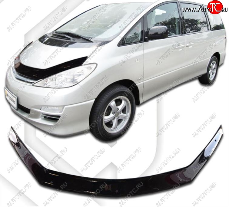 1 999 р. Дефлектор капота CA-Plastiс  Toyota Previa  2 (2000-2006) (Classic черный, Без надписи)  с доставкой в г. Воронеж