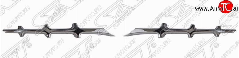 1 479 р. Декоративные элементы решетки радиатора SAT  Toyota Prius  XW30 (2009-2011) дорестайлинг (Хром)  с доставкой в г. Воронеж